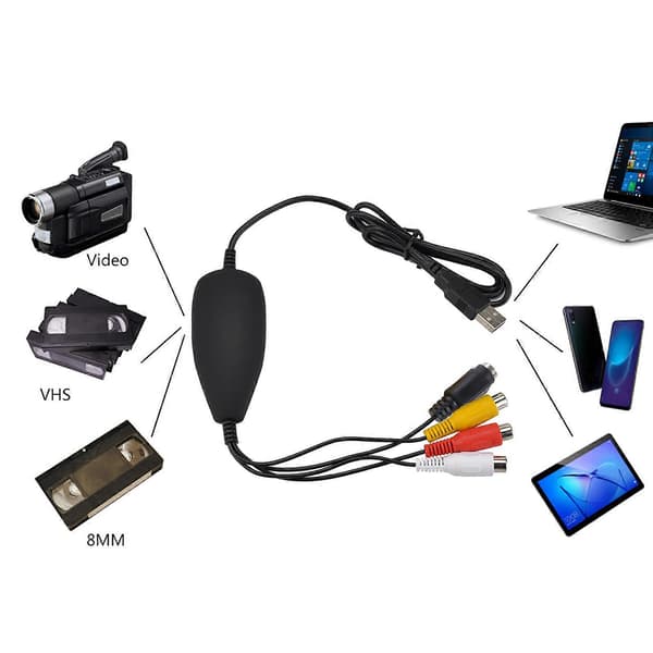 Ezcap172 USB Video Grabber Capture Converter Adapter VHS Videospiller DVD-videokamera for Windows 10-system