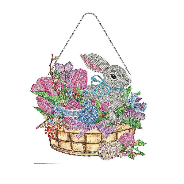 Easter Egg Bunny Diy Diamond Painting Hengende Ornament Pendant Home Decoration C