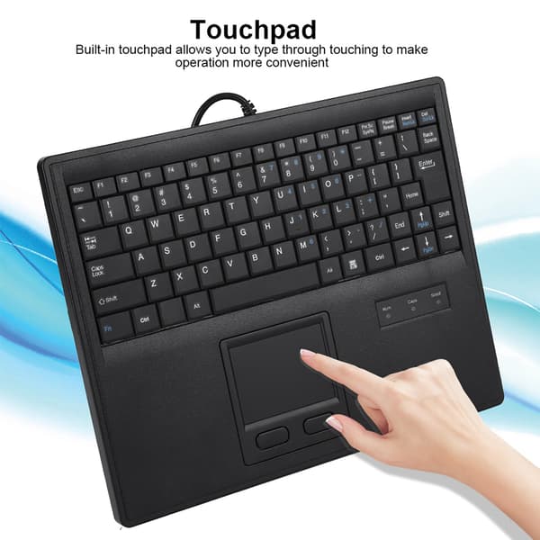 10-inch Scissor-Foot Wired Keyboard with Touchpad Precise Touch Control