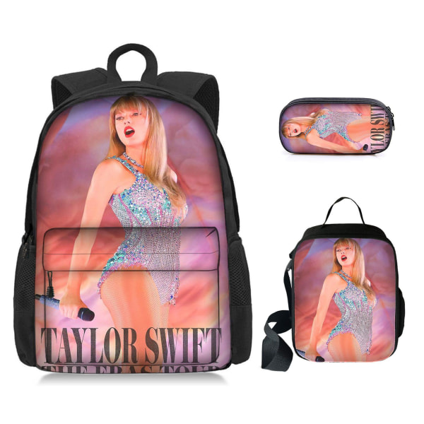 Taylor Swift-trykt ryggsekk Student skoleveske Tredelt sett Style 19