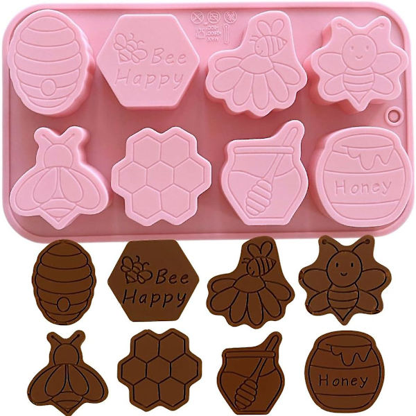 Crethink 1 stk. Påske Silikon Chokoladeforme 18 Hul Æg, Kanin, Kaninhoved, Kurv Former Form til DIY Chokolade, Slik, Gele_GET IT Gaver Bee