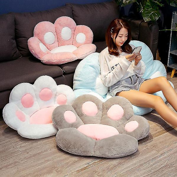 Kattens pote pute Søt sete pute Kattens pote form Lat sofa Bjørnens pote kontorstol pute Koselig varm plysj sofa dekorasjon pute #jjwj001 PolarWhite Large