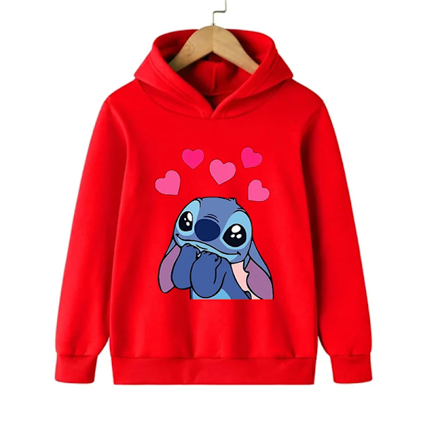 Morsom 90-talls jule Stitch hettegenser Barn Tegneserieklær Jente Gutt Lilo og Stitch Genser Hettegenser Baby Avslappet Topp 59004 59004 110CM