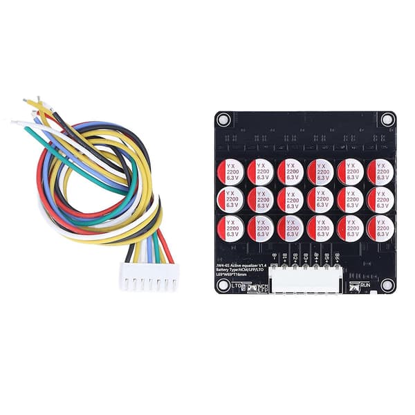 6S Equalizer Balancer Lifepo4 / LTO Batteri Energiutjevning Kondensator BMS-kort Black