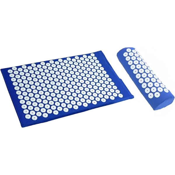 Massage Cushion Acupressure Mat Relieve Stress Pain Acupuncture Massage Cushion Spike Yoga Mat with Cushion (Blue)