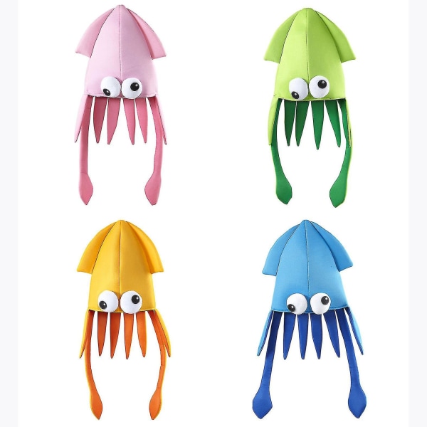 Värikäs Velvet Squid Hat Octopus Hat Tanssiesitys Rekvisiitta meren alla Happy Birthday Party Octopus Hatut F