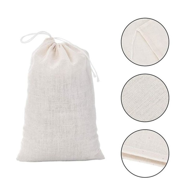 50 pakke bomullsmuslinposer Flerbrukssnøreposer for te smykker Bryllupsfest favoriserer oppbevaring