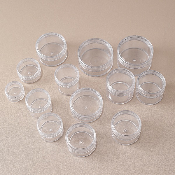 5 förvaringsburkar 10ml transparenta