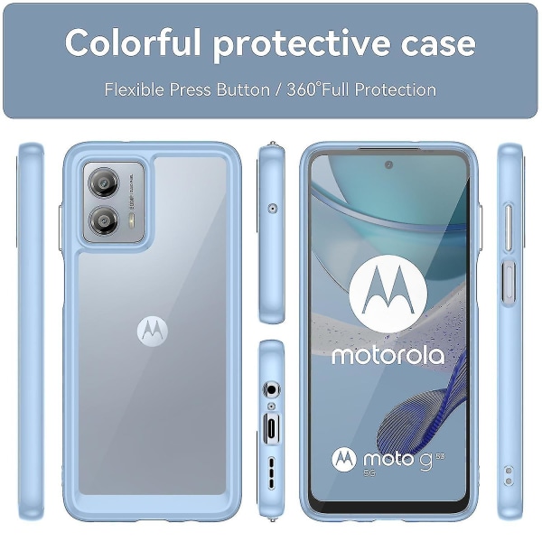 For Motorola Moto G53 5g mobiltelefondeksel Anti-ripe Tpu + akryl telefondeksel Blue