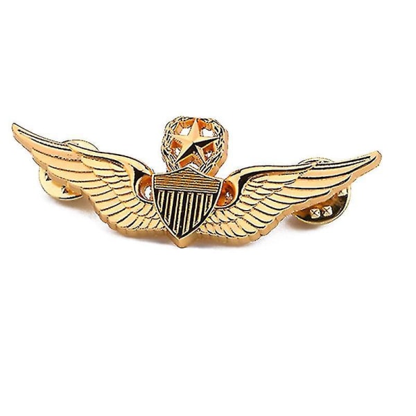 Wwii Usaf Wings Military Command Pilot Metal Wings Metal Badge Pin Färg Guld