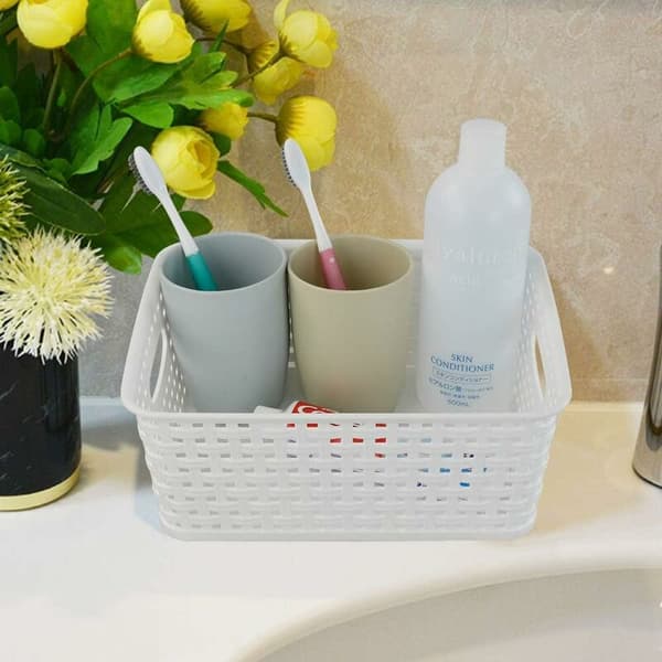 Plastkurv, hvit, 6-pakning