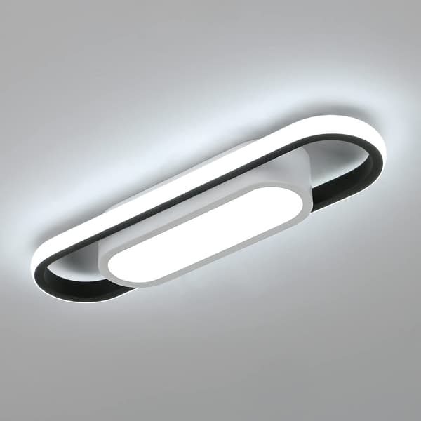Modern LED Ceiling Light, 24W 1800 Lumen Rectangular Ceiling Lamp, White Ceiling Light for Living Room, Bedroom, Kitchen, Hallway, Studio
