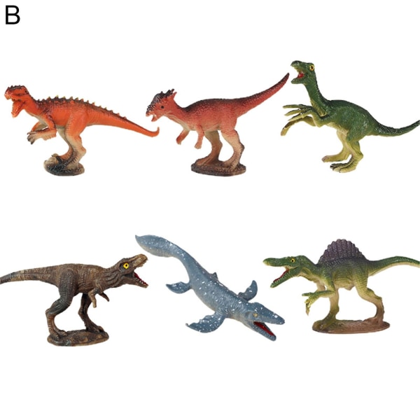 6 stk/sæt Dinosaur Legetøj Uformeligt 3d afstressende Dyre Dinosaur Model Action Figurer Til Børn Jiyuge B