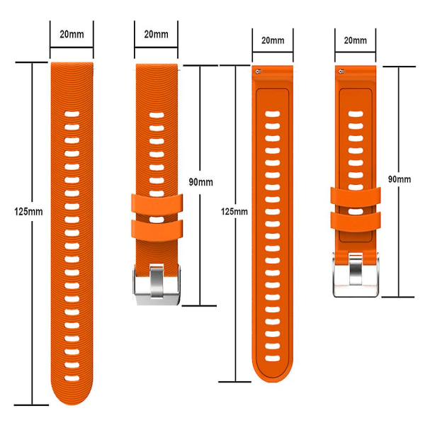 2 stk Garmin Vivoactive 3 Silikon Klokkebånd Armbånd For Garmin orange