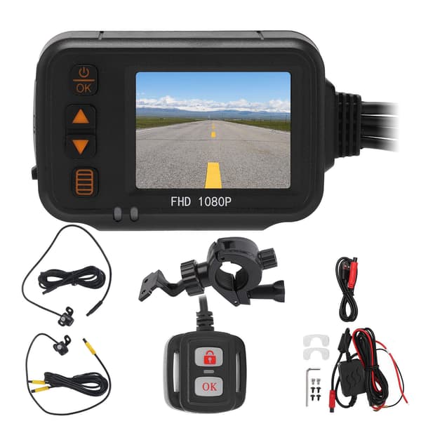 Motorcycle Dash Cam Front Rear Dual Camera 2in Screen 1080P 720P Waterproof