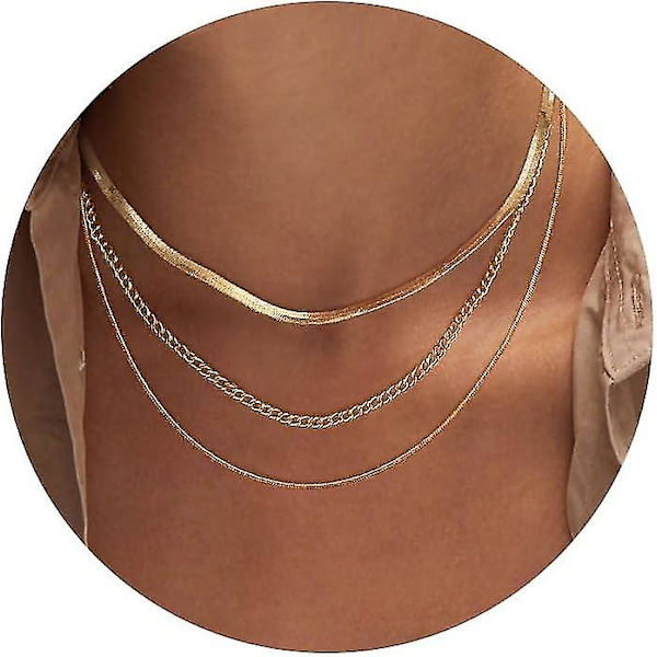Bebetter Lariat Guld Halskæde Til Kvinder, Fin Lang Halskæde 14k Guldbelagt/sølv Y-formet Vedhæng Halskæde Trendy Lagdelt Cz Perlekæde Drop Nec 3layer-herringbone
