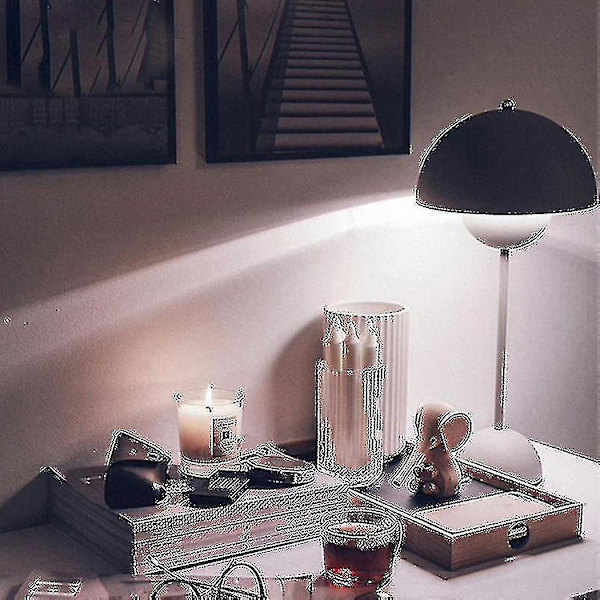 Nordisk Genopladelig Blomster Bordlampe Natlampe Svampe Soveværelse Borddekoration Nat Pink