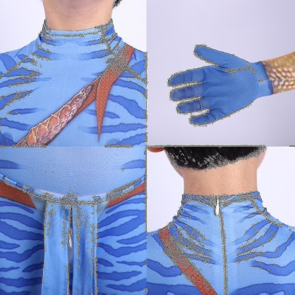 Avatar Cosplay Kostume Halloween Fæstekjole Male Kids L(120-130cm)