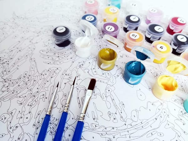 Måla efter siffror-kit 16 x 20 tum DIY akryl målning - Vår romantik