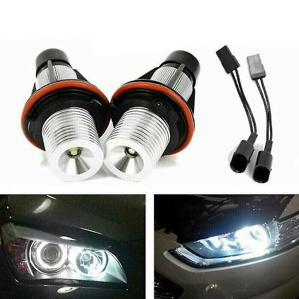 Par 8000k Hvide LED Angel Eye Marker Halo Pærer Lamper Kompatible med E39 E53 E60 E63 E64 E66 E87 5 6