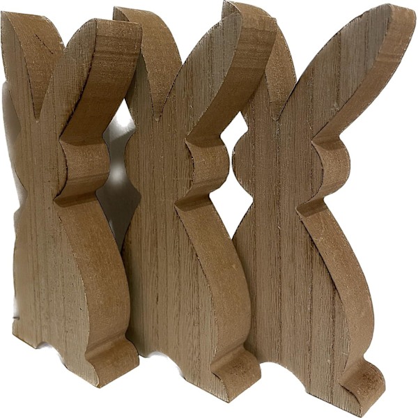 khevga Påskdekorationer, Påskkanin Träfigur Set om 3 (Svart)_GET IT Gifts White