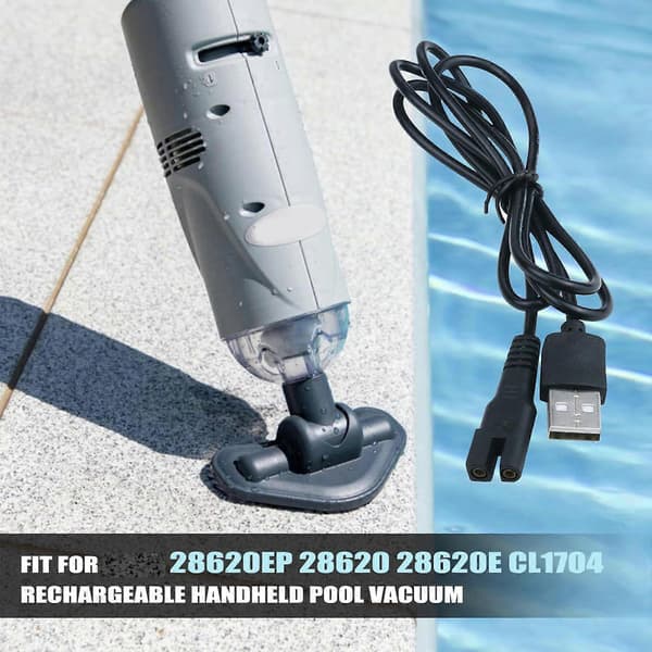 80CM 5V 2A USB-opladerkabel kompatibelt med håndholdt poolstøvsuger, erstatningsstrømkabel 28620E Multicolor