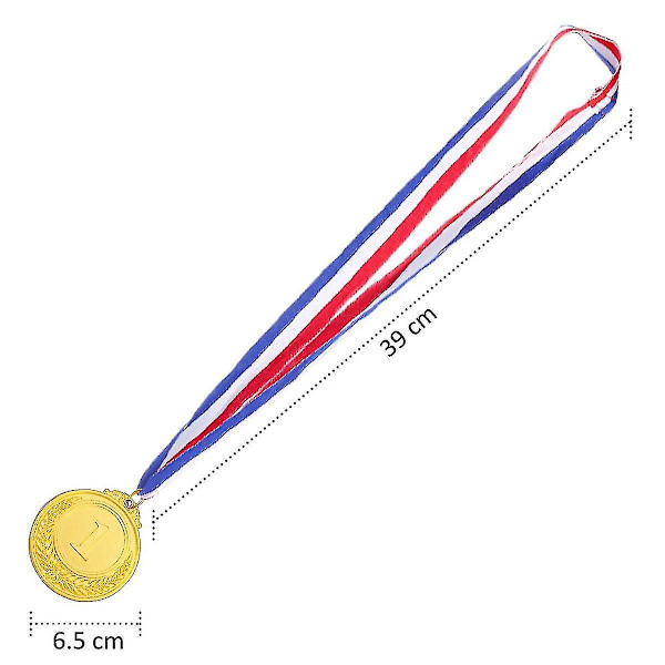 Guld Silver Brons Prismedaljer Med Halsband - Olympisk Stil Metall Vinnare Medalj - 3st