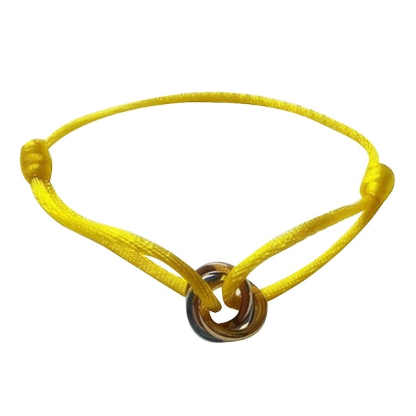 Metallspenne ringer flettet tau armbånd smykker justerbare par armbånd Yellow