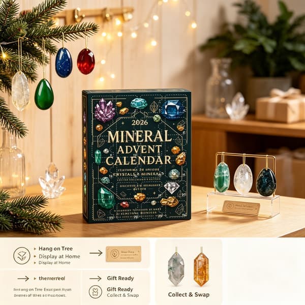 Mineral-adventskalender, 24-dagers nedtelling til jul, gaveeske med blindboks [TT]