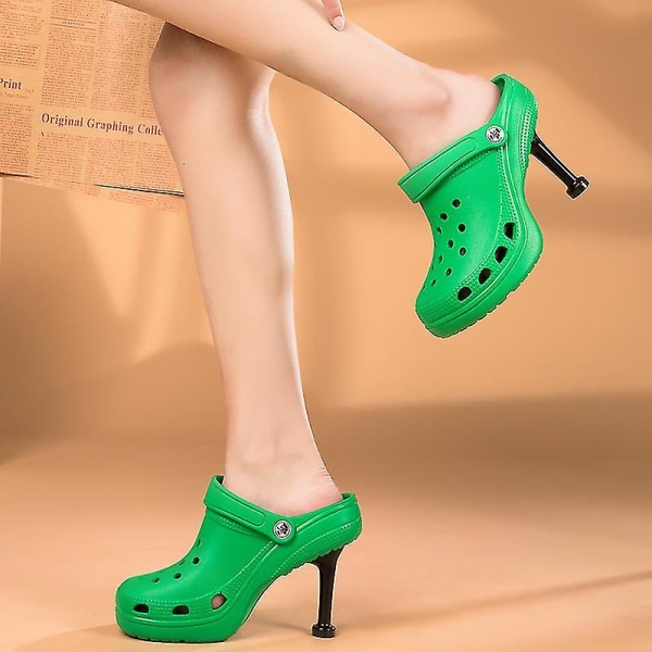 2023 Summer New High Heel Shoes Ladies Slippers Ladies Two Wear High Heel Shoes Fashion Slippers