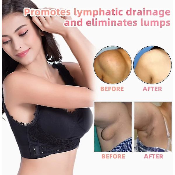 Tourmalin Formande Trådlös Silkeslen BH, Lymphvity Detoxifiering och Formning & Kraftfull Lyfthållande BH för Kvinnor Beige S