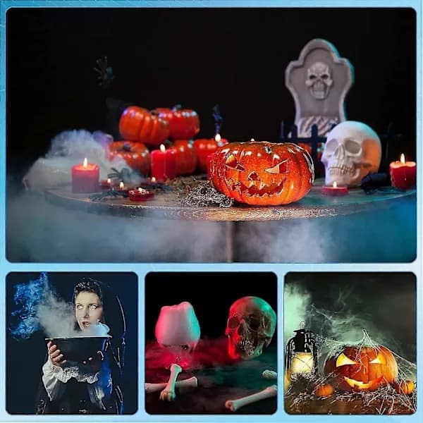 4 pcs Halloween Mist Maker Ultrasonic Atomizer Water Fountain Pond Fog Machine Color Changing Dimmer LE