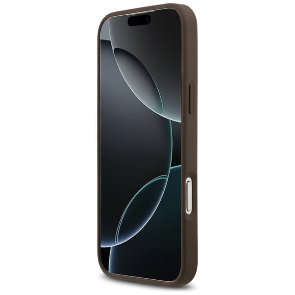 Guess 4G Double Card Triangle-deksel til iPhone 17 Pro Max brun