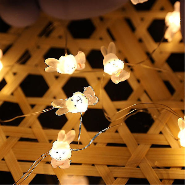 Påskeharekål Fairy String Lights Hagegård Peis Kanin Fairy Light Party Decor Batteridrevet C