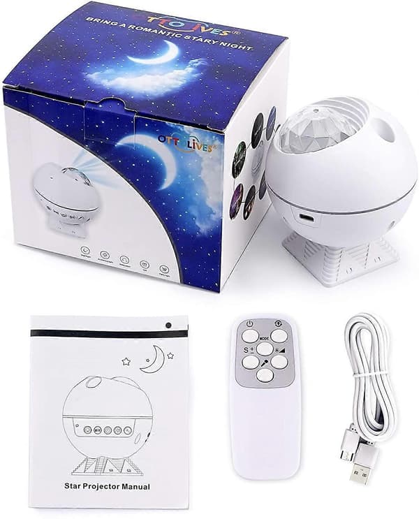 Mini LED Star Projector Night Light, 120 Rotating Remote Controlled Galaxy Lighting Effects Cloud Lamp Perfect Gift for Kids (Mini White)