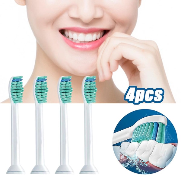 4 stk erstatningstandbørstehoveder velegnet til Philips Sonicare elektriske tandbørster
