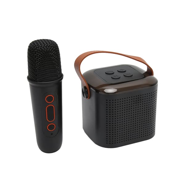 Karaoke Machine Stereo RGB Light Portable Bluetooth Speaker with 1 Microphone for Home Use Black
