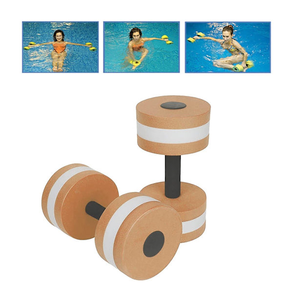 Svømmeflydere til voksne 1 par Aqua Fitness Håndvægte Skum Dumbbells Håndstænger Pool Modstandstræning Orange