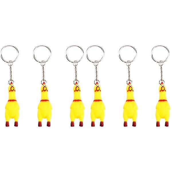 15 pakkausta purista huutava kana-avaimenperä Hauska keltainen vinkuva kanariipus avaimille laukut puhelimet 6 pairs