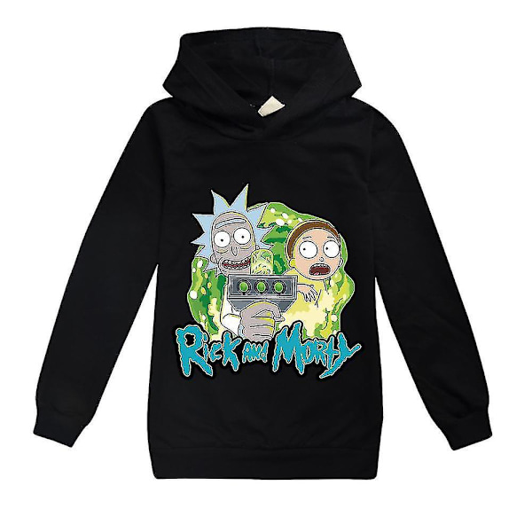Rick And Morty Tryckt Barn Pojkars Hoodie Sweatshirt Långärmad Casual Huvad Tröja 13-14 Years