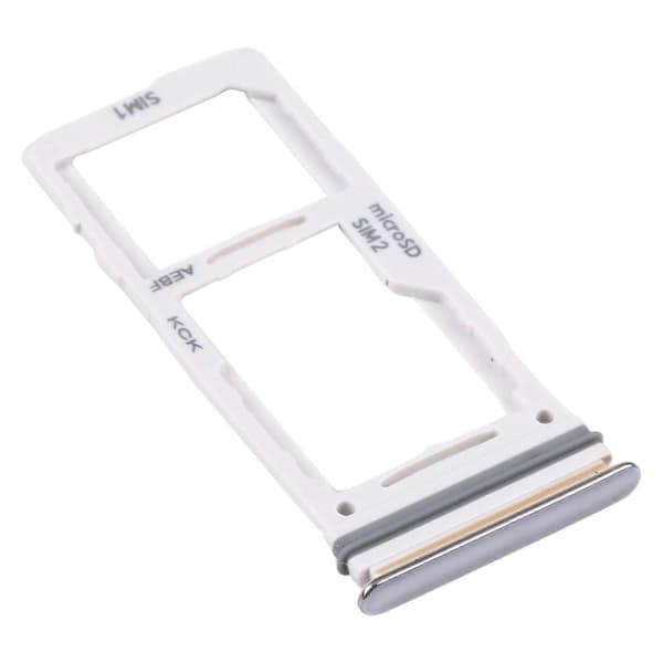 För Samsung Galaxy A52 SM-A525 SIM-kortfack + SIM-kortfack / Micro SD-kortfack Silver