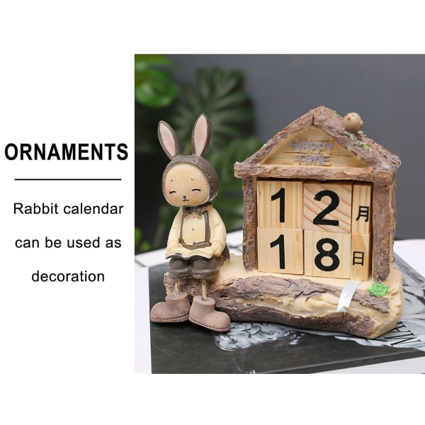 Påskekanin Log Cabin Kalender Hjemmedekoration Skab Dekorationer Skrivebords Dekorationer B