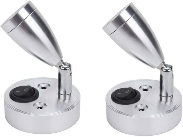 2 stk 12V LED Spot Leselampe Vegg Sengelampe