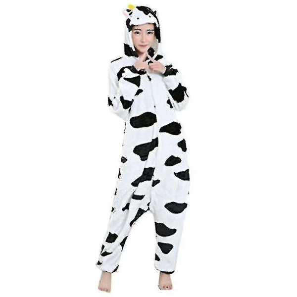 Unisex Aikuisten Kigurumi Eläinhahmo Puku Bodysuit Pyjama Fancy 1onesie1 Cow XL
