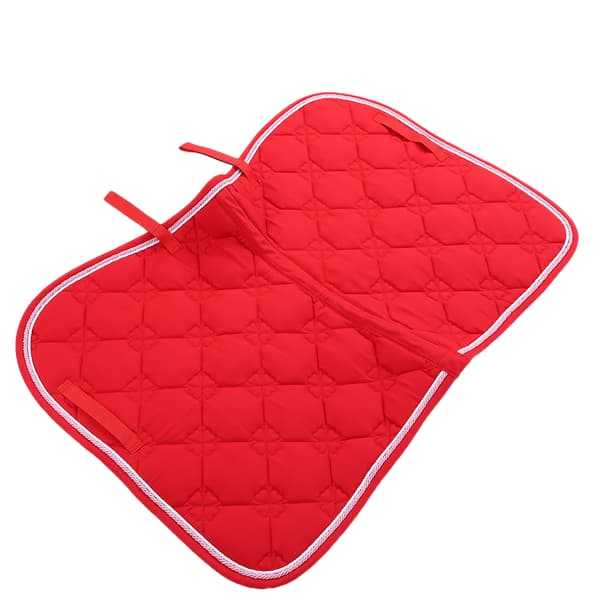 Breathable Double Braided PP Woven Handle Horse Saddle Pad Durable Cotton Soft Sweat-Absorbent Red