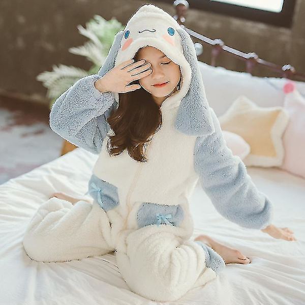 Sanrioed Plysch Anime Cinnamoroll Vinter Flanell Barn Rompers Flicka Pojke Toddler Jumpsuit Spädbarn Kläder Pyjamas Barn Överaller Present 160cm