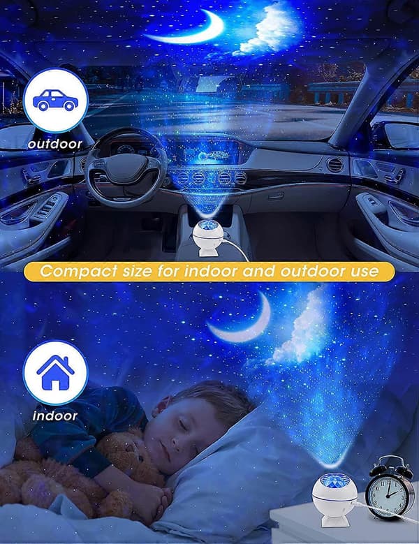 Mini LED Star Projector Night Light, 120 Rotating Remote Controlled Galaxy Lighting Effects Cloud Lamp Perfect Gift for Kids (Mini White)