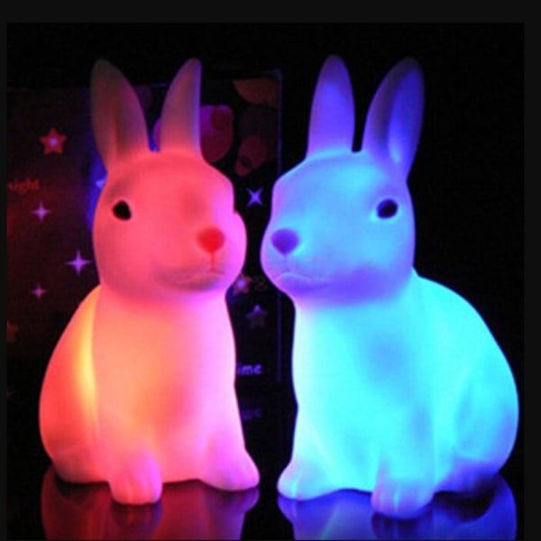 Påsk färgskiftande LED-lampa Nattljus Kaninform Hem Party Dekor Present