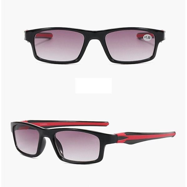Gradient Tinted Lesebriller Sportssolbriller Lesere Presbyopiske briller Red Strength 2.50