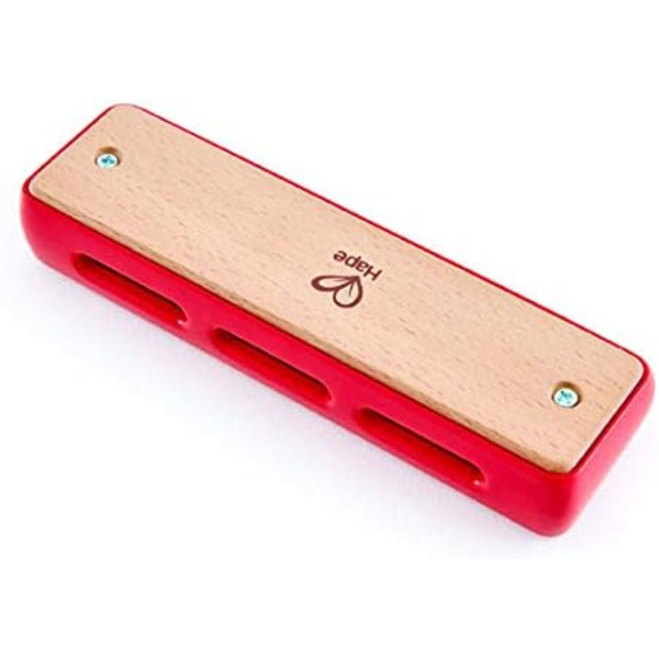 Bluesmunspel | 10-håls trämusikinstrumentleksak för barn pojkar flickor röd Red 1.7 x 1 x 5.7 inches